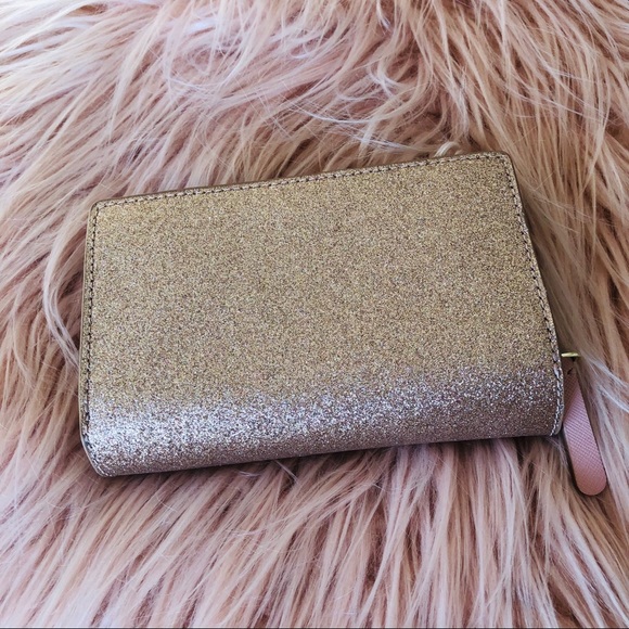 Kate Spade Joeley Medium bifold Wallet Rose Gold - Picture 3 of 8